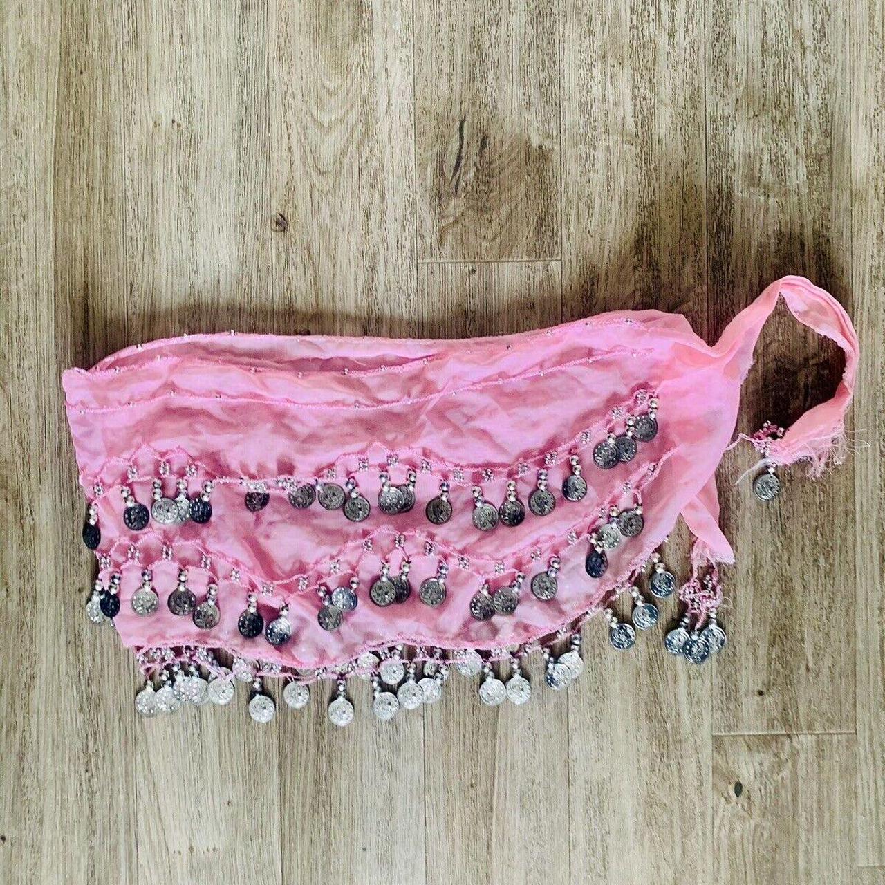 Light Pink belly dance coin belt Showcase Depop