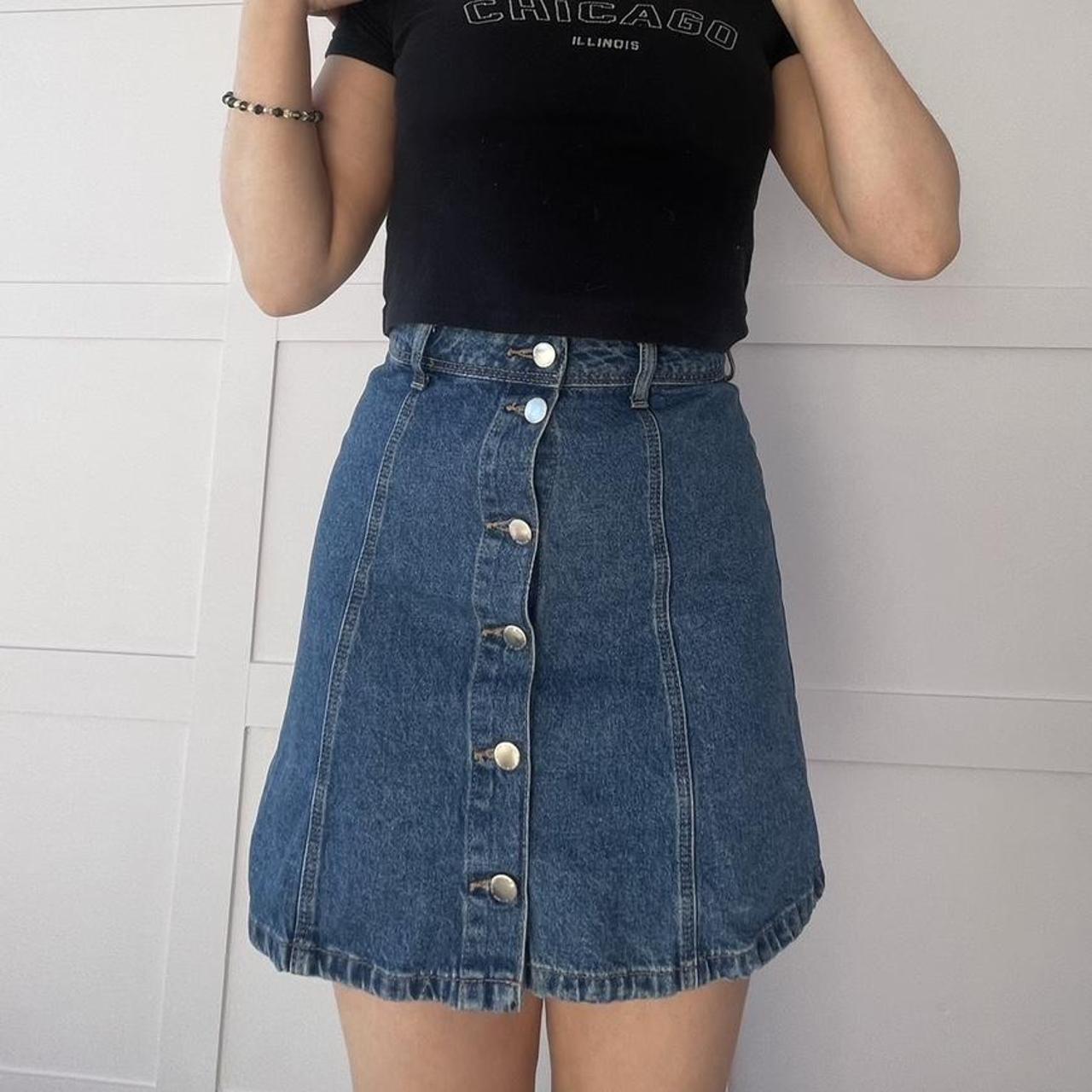 H&m denim hotsell mini skirt