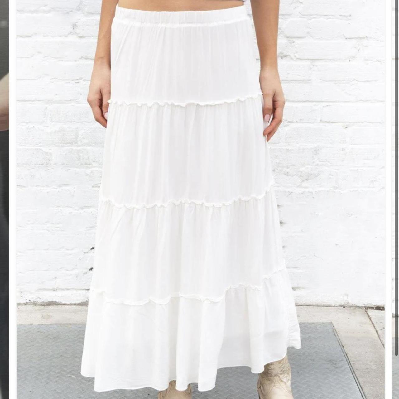 Brandy Melville White Cotton Maxi Skirt ️ Almost... Depop