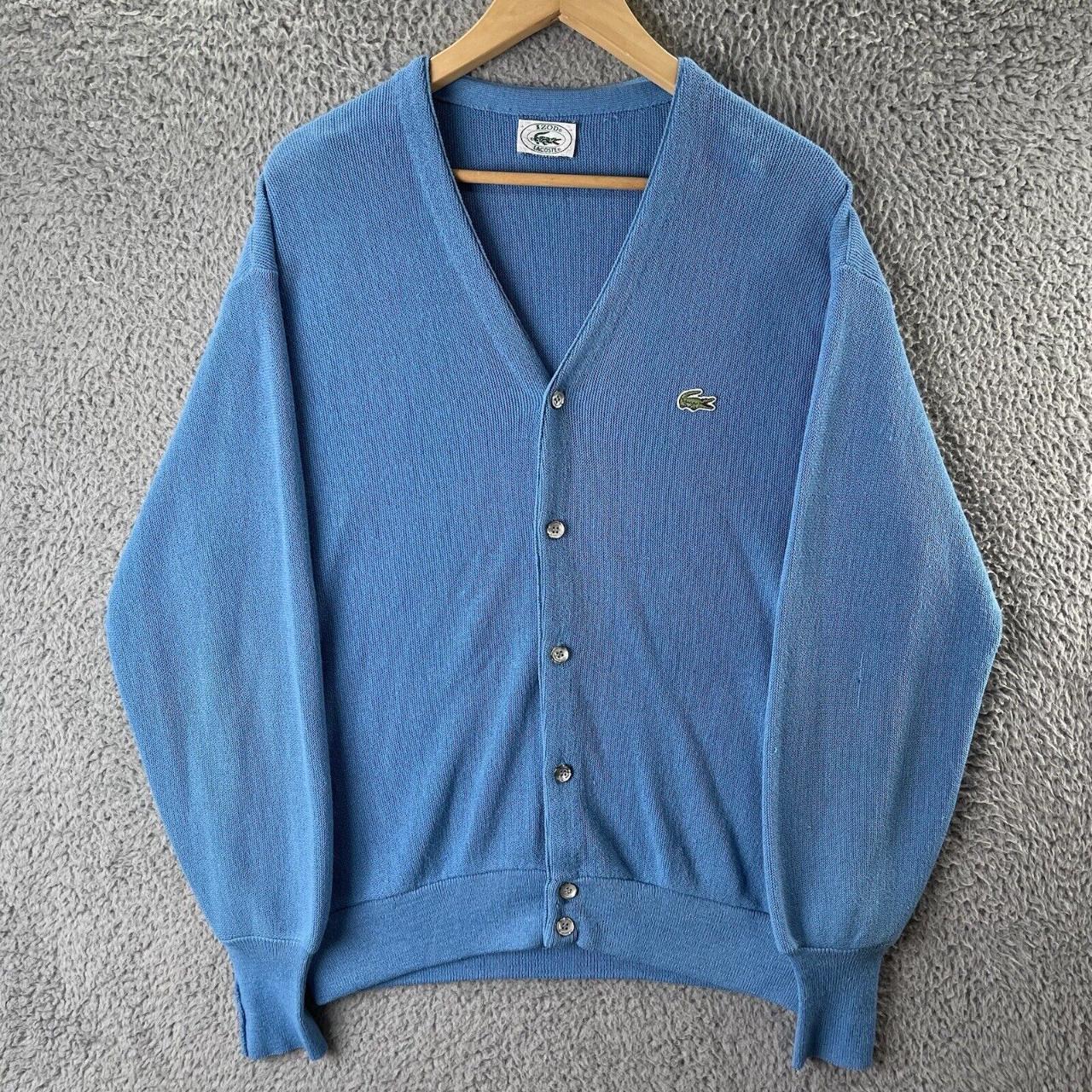 Vintage Izod Lacoste Cardigan Sweater Mens Size... - Depop