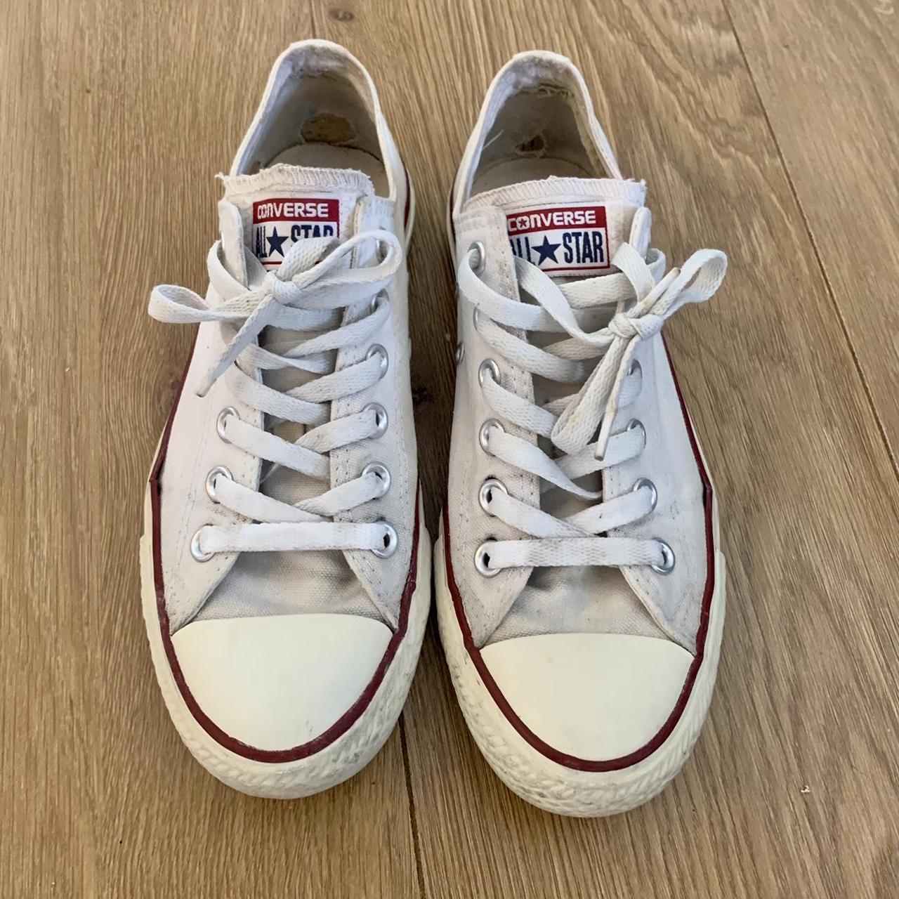 White Converse 👟 Clean, white converse full of life... - Depop