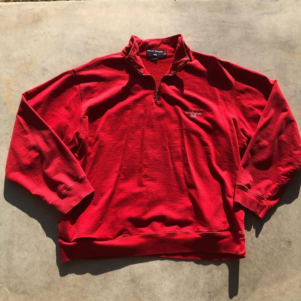 Vtg 90s Polo Sport Red Faded Sweatshirt w American... - Depop