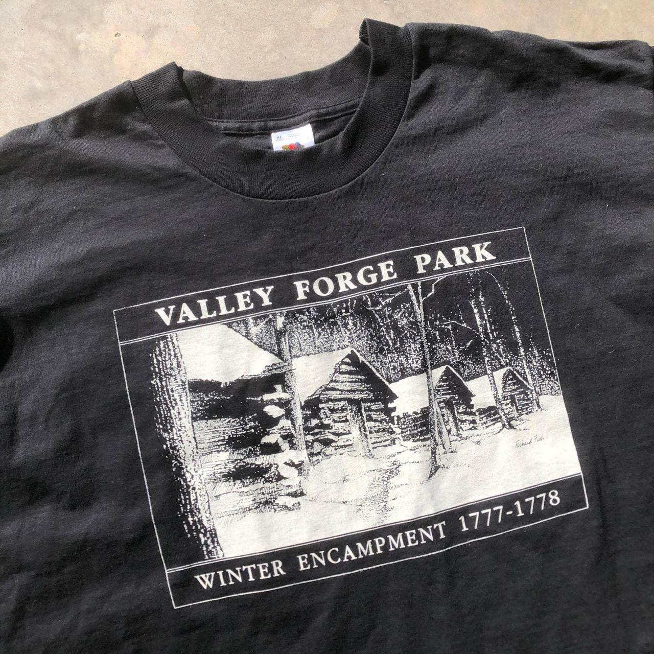 Vtg 90s T-Shirt Valley Forge Park B&W Nature Goth... - Depop