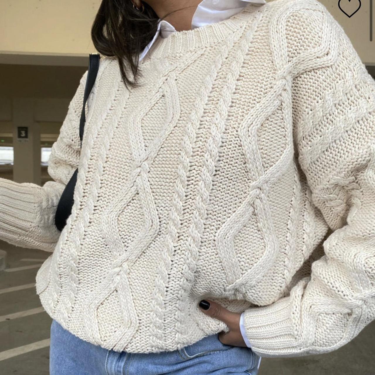 Cable knit jumper. Princess Polly Anaya Oversized... Depop