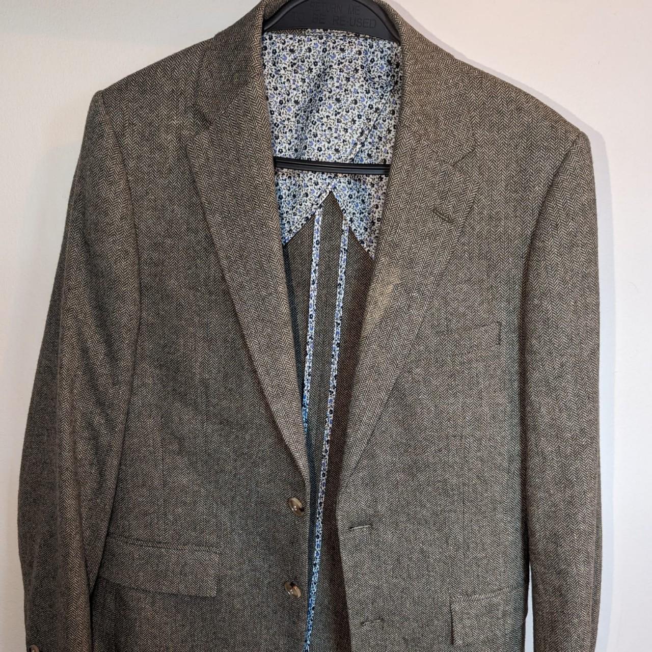 Moss Bros Slim Fit Sage Tweed Suit. Brand new costs... - Depop