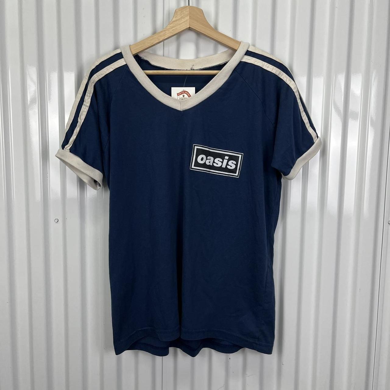 90s Oasis V-neck shirt, vintage Oasis ringer tee...