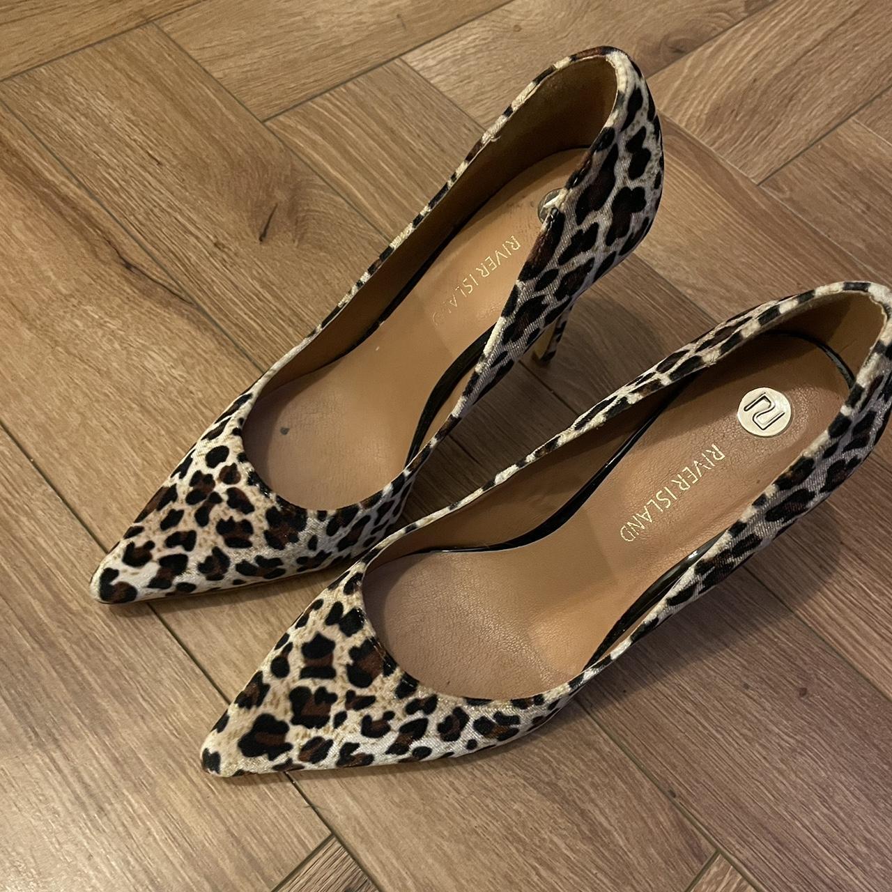 Leopard print heels Riverisland Wore once Perfect... - Depop