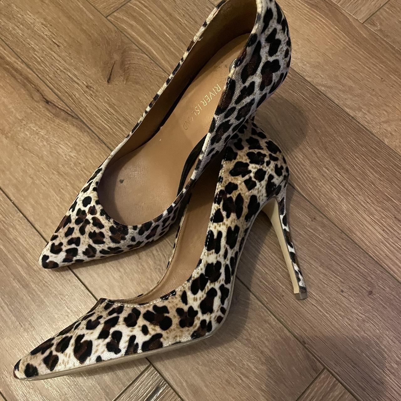 Leopard print heels Riverisland Wore once Perfect... - Depop