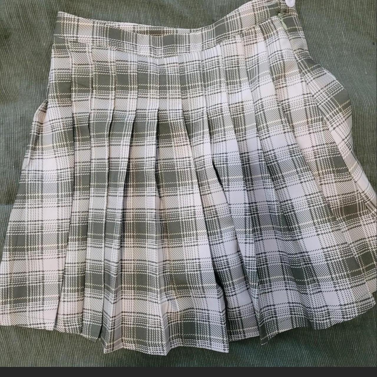 Green and white checkered skirt ☘️ Unlabelled brand,... - Depop