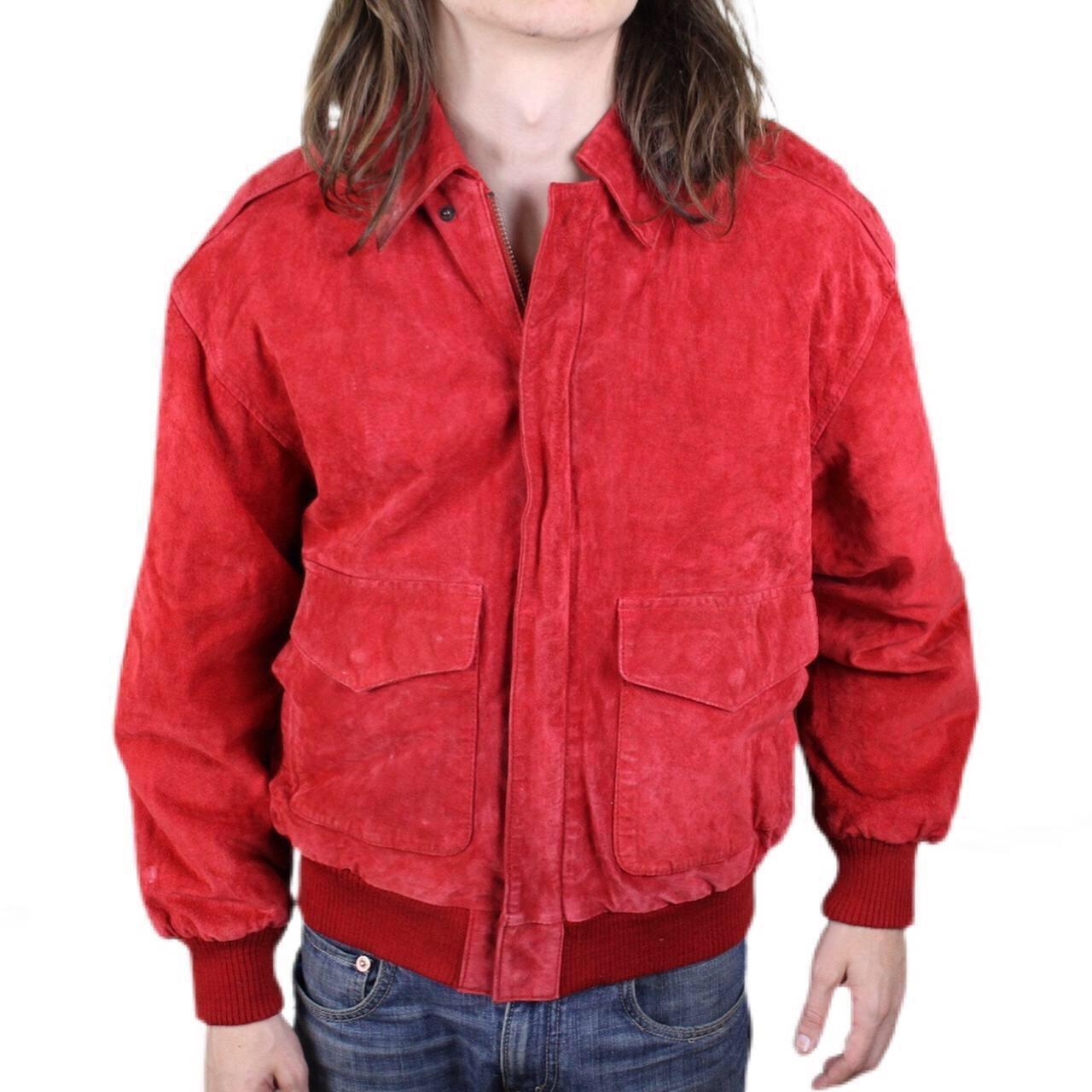 Vintage Leather Jacket Copper Key Deep Bright Red... Depop