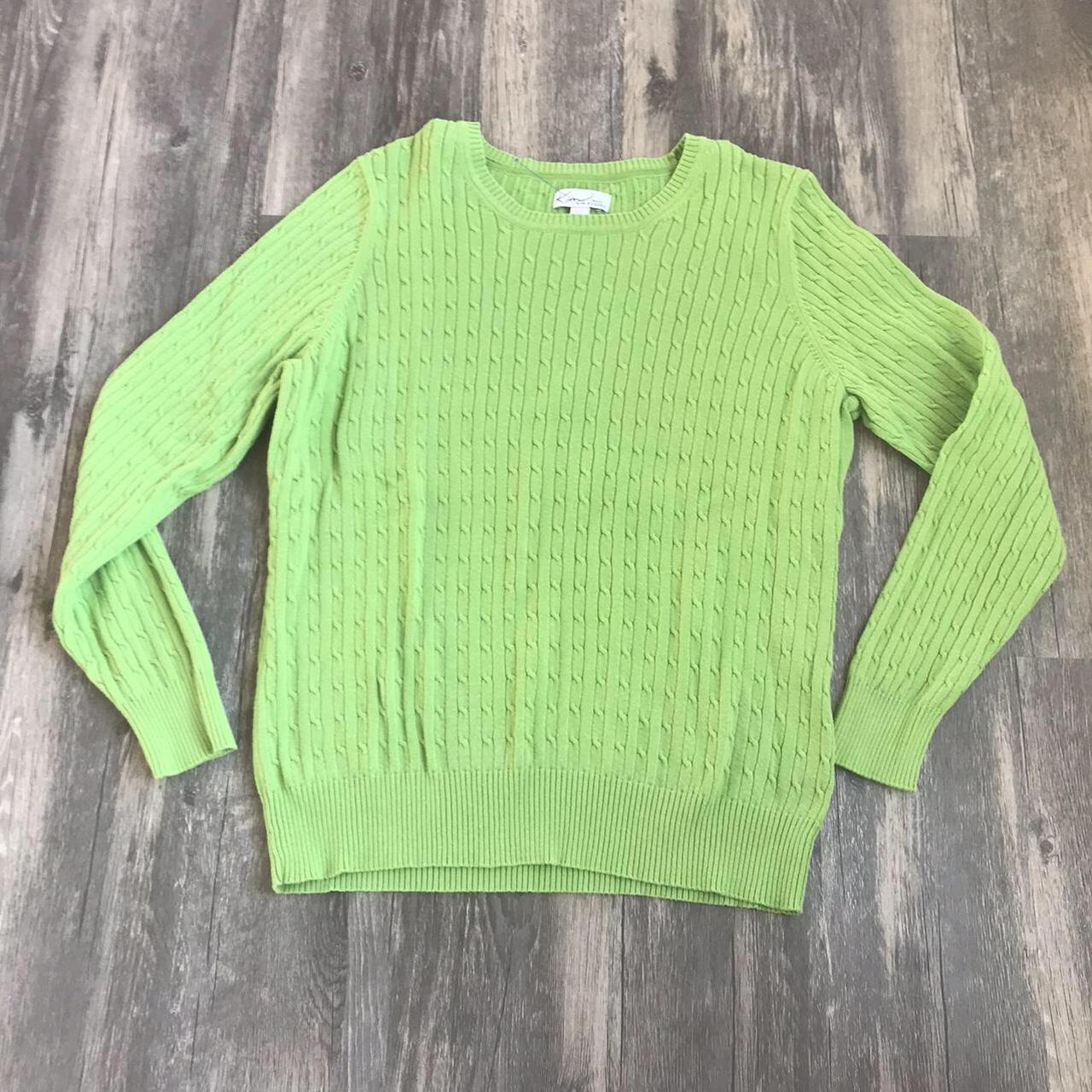 Women's Green and Yellow Jumper Depop