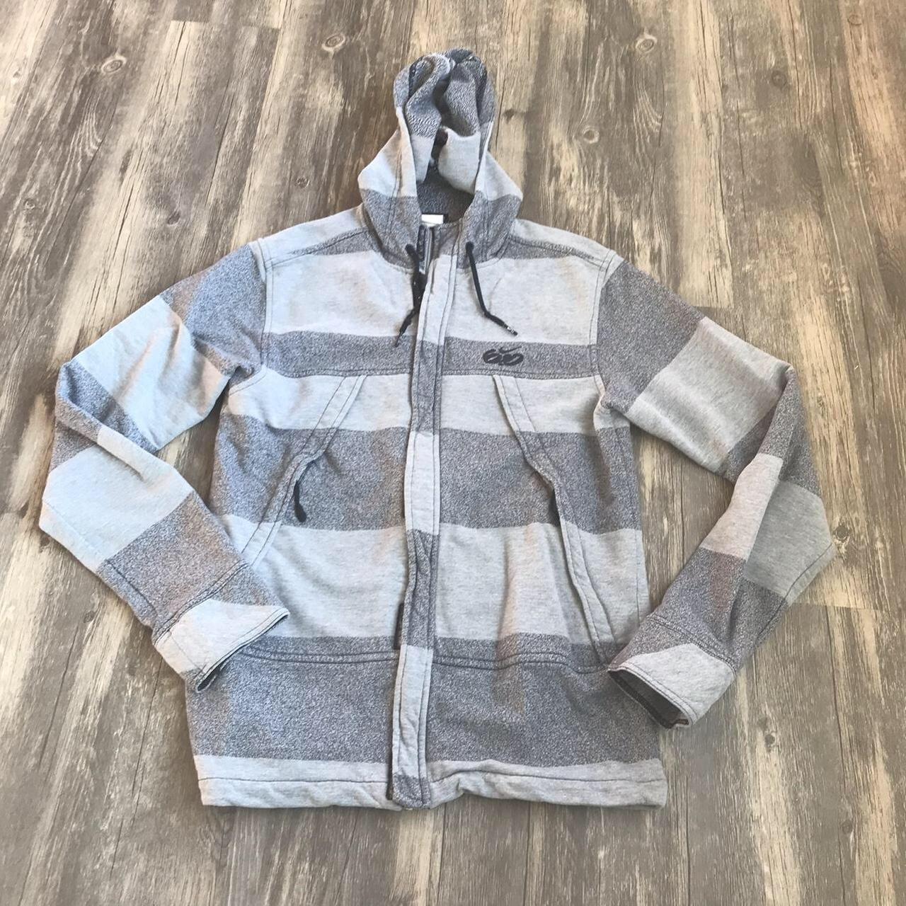 Y2K Nike Zip Up Jacket 60 Grey and Gray Horizontal... - Depop