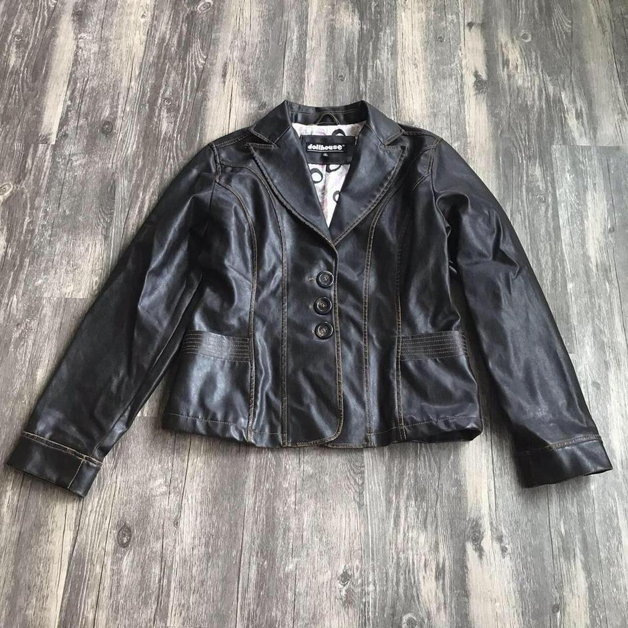 Dollhouse Women's Brown and Black Jacket Depop