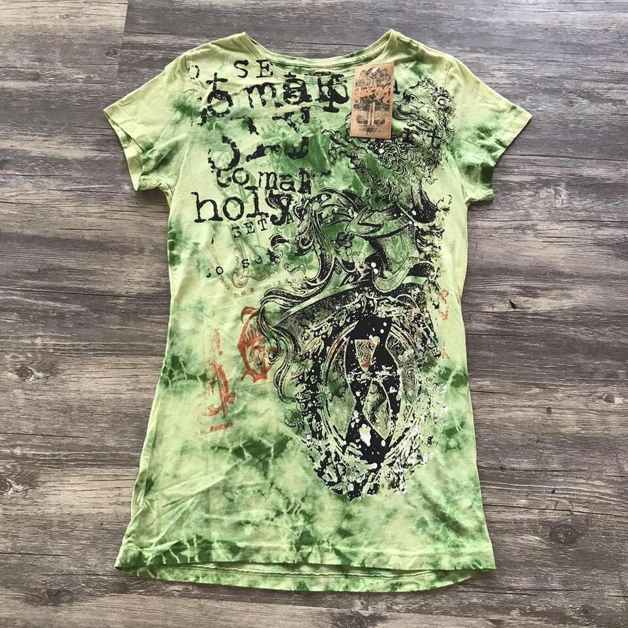 Cyber y2k grunge mall goth tee grunge tee from the - Depop