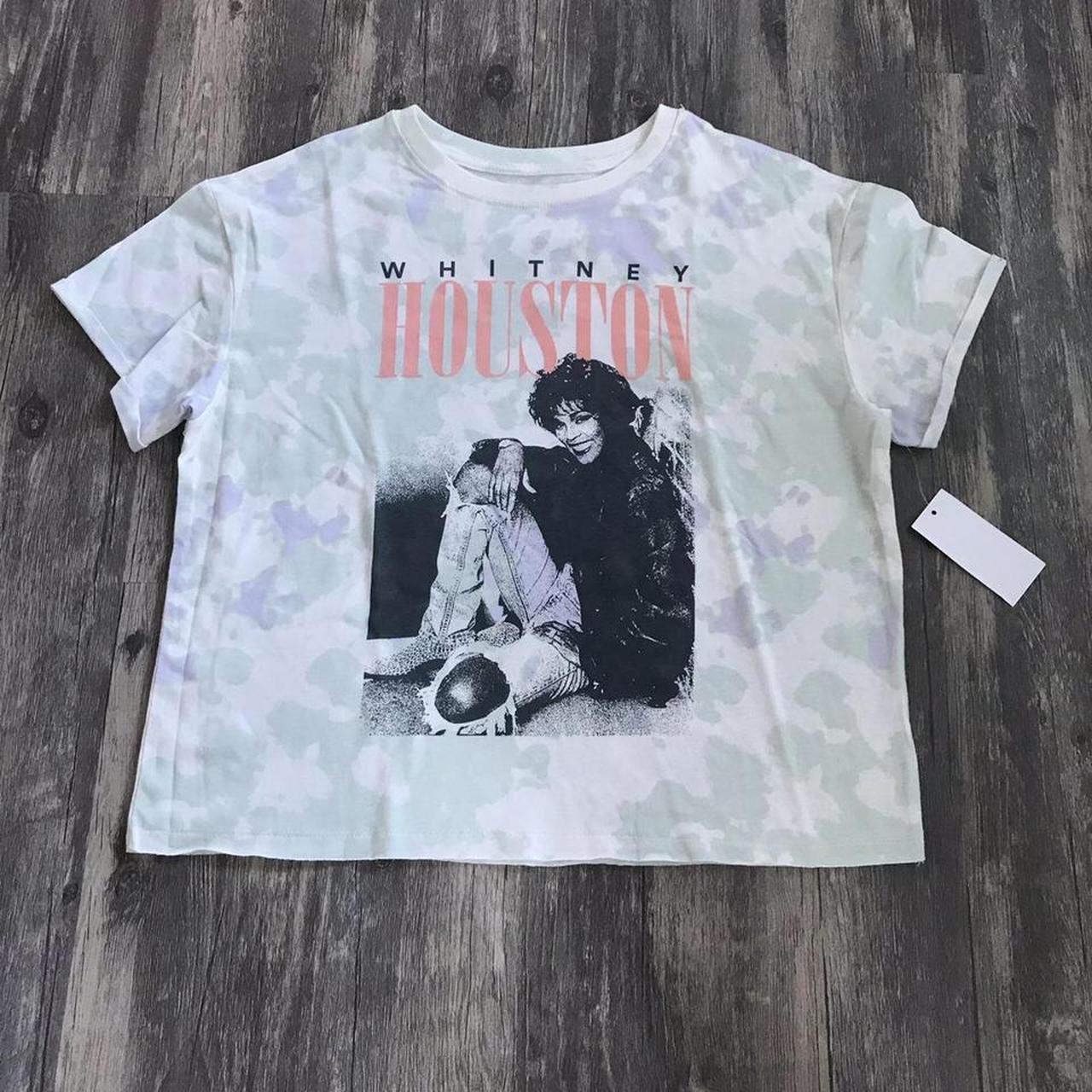 Whitney Houston Tee Blue and Green Pastel Tie Dye - Depop