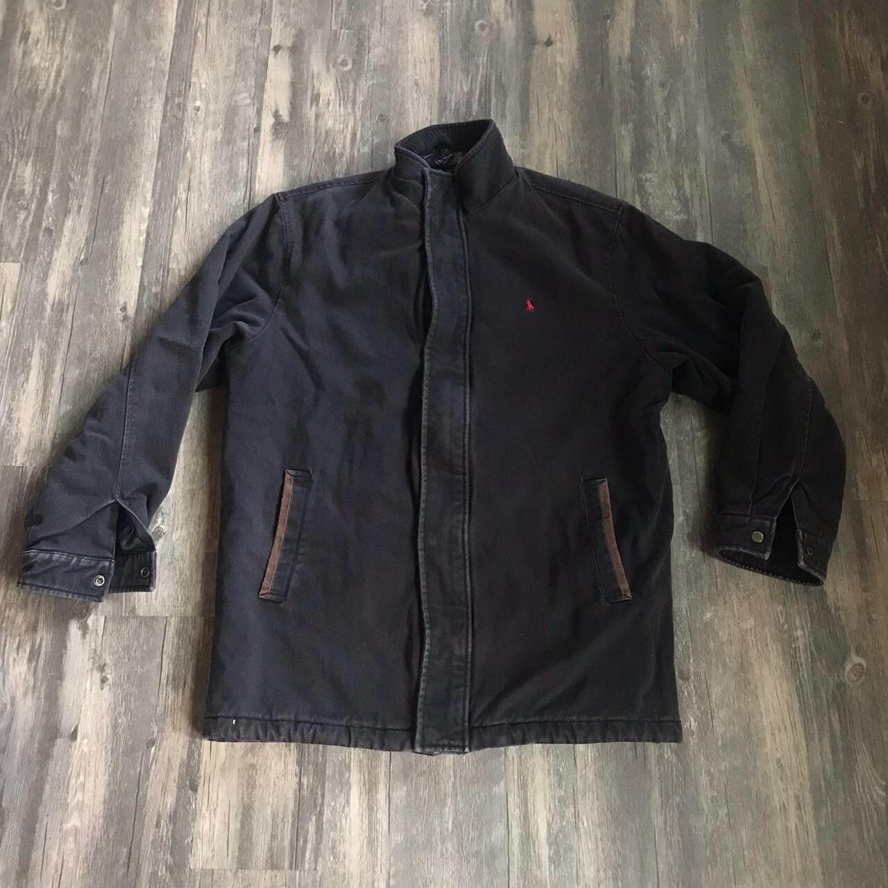 Vintage POLO Jacket Ralph Lauren Thick Black Dark... - Depop