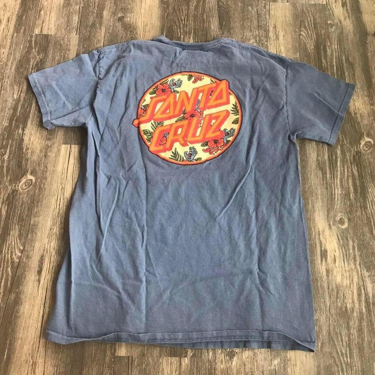 Vintage Santa Cruz Skater Tee Style Santa Cruz Blue Depop