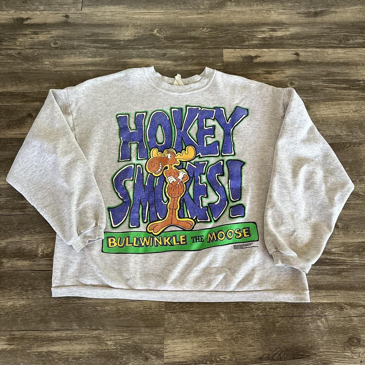 Vintage Bullwinkle Crewneck Sweatshirt 90s Faded