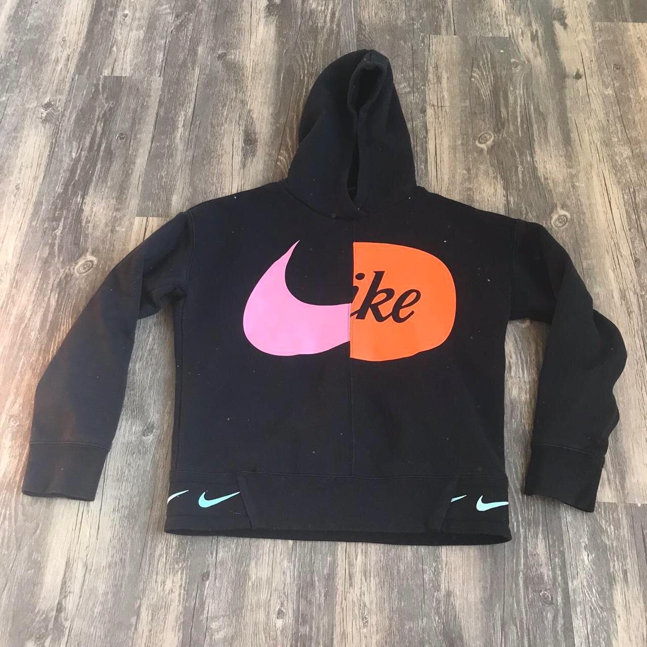 Nike Split Graphic Cropped Hoodie Cut And Stitched. Depop