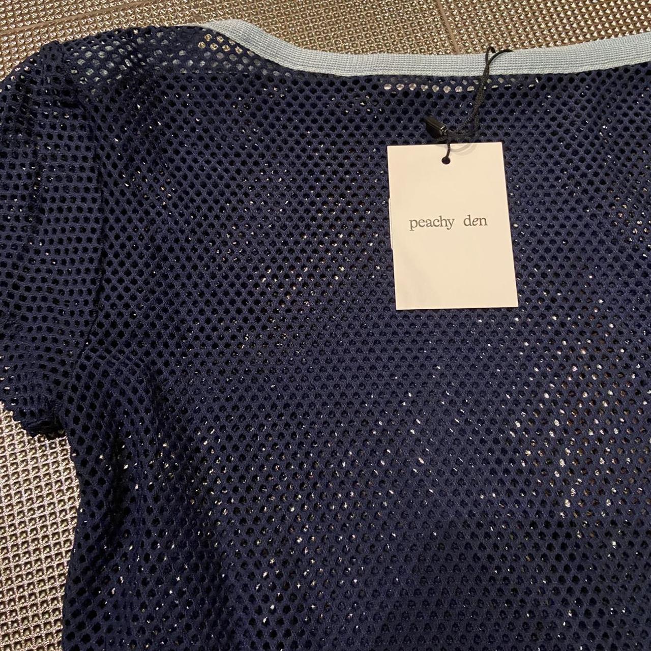 Miaou Women's Blue and Navy Crop-top (2)