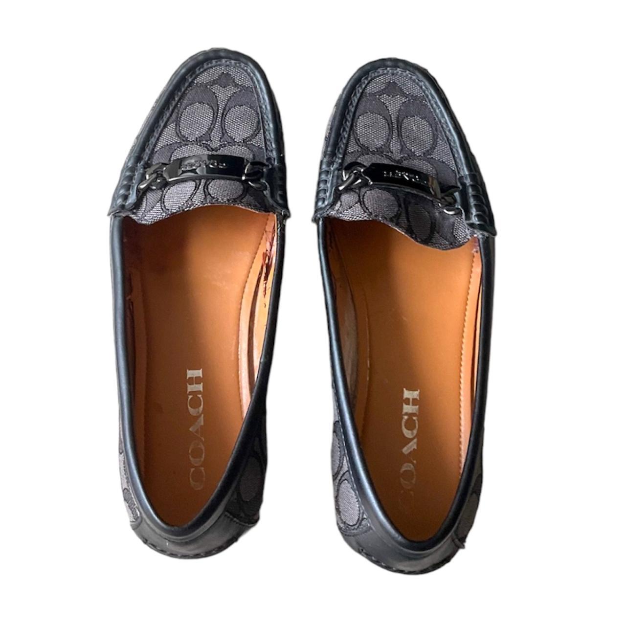 coach black loafers women's