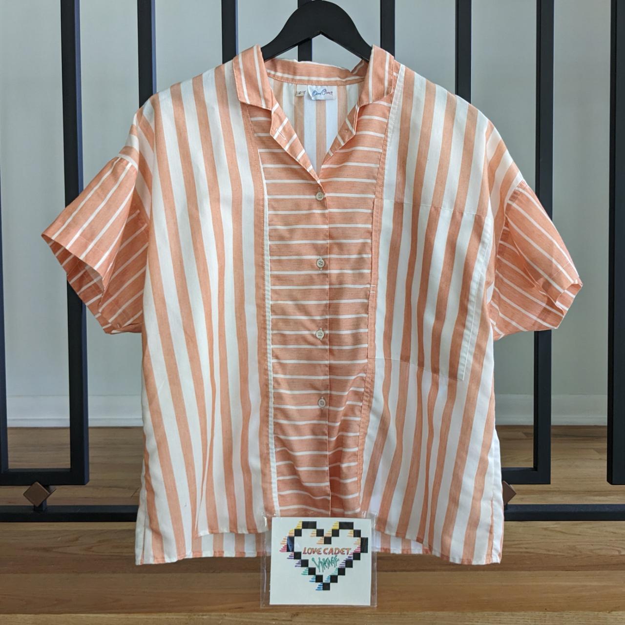 Vintage orange cream crop length top by Bend Over.... - Depop