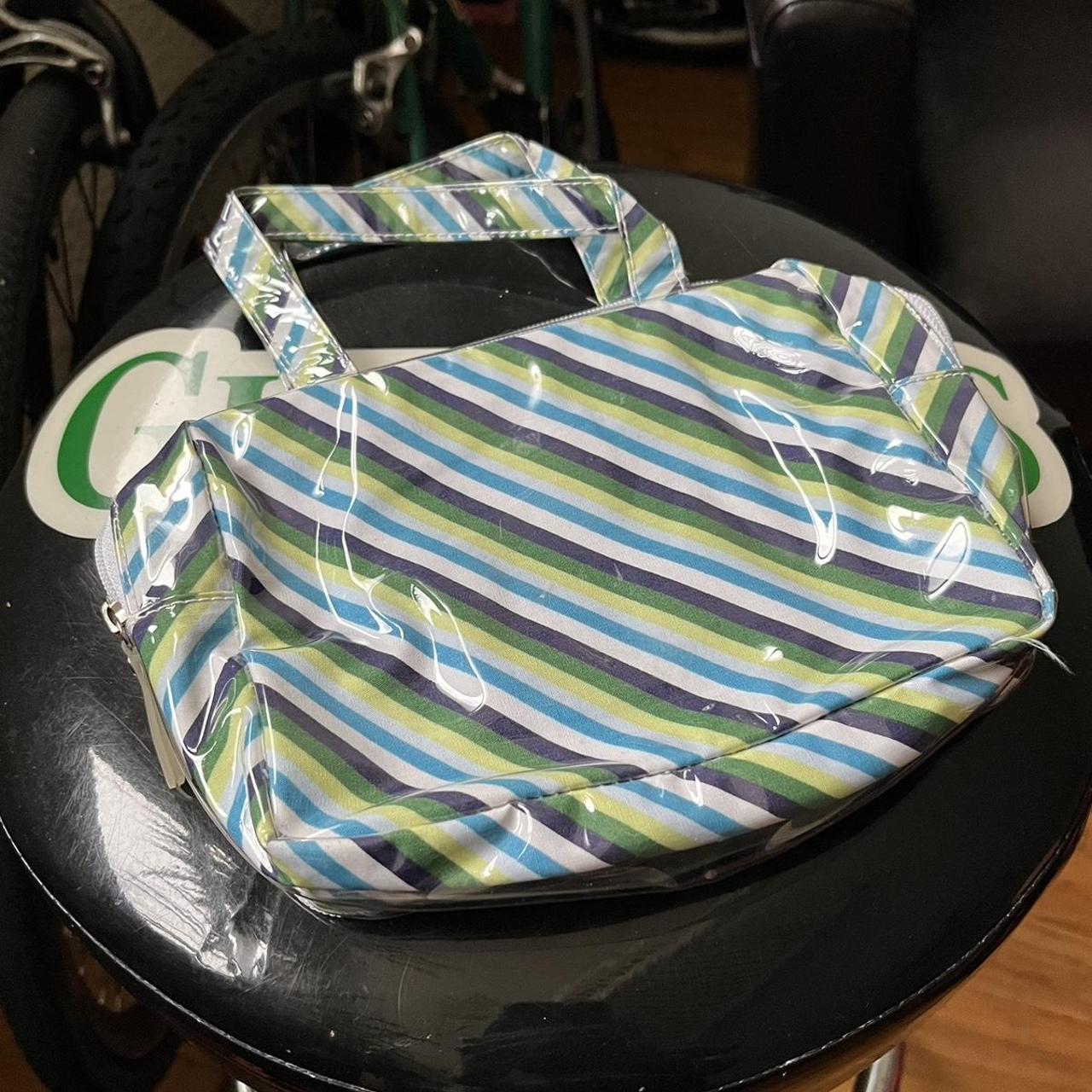 y2k Old Navy clear over blue, green white stripe... Depop