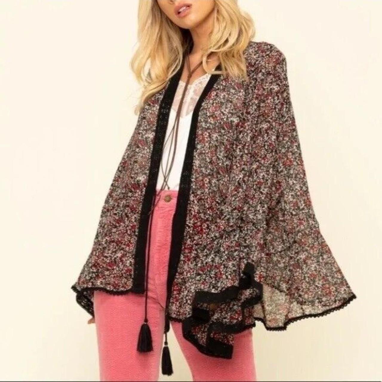 Free People Women's Black and Red Cardigan (5)
