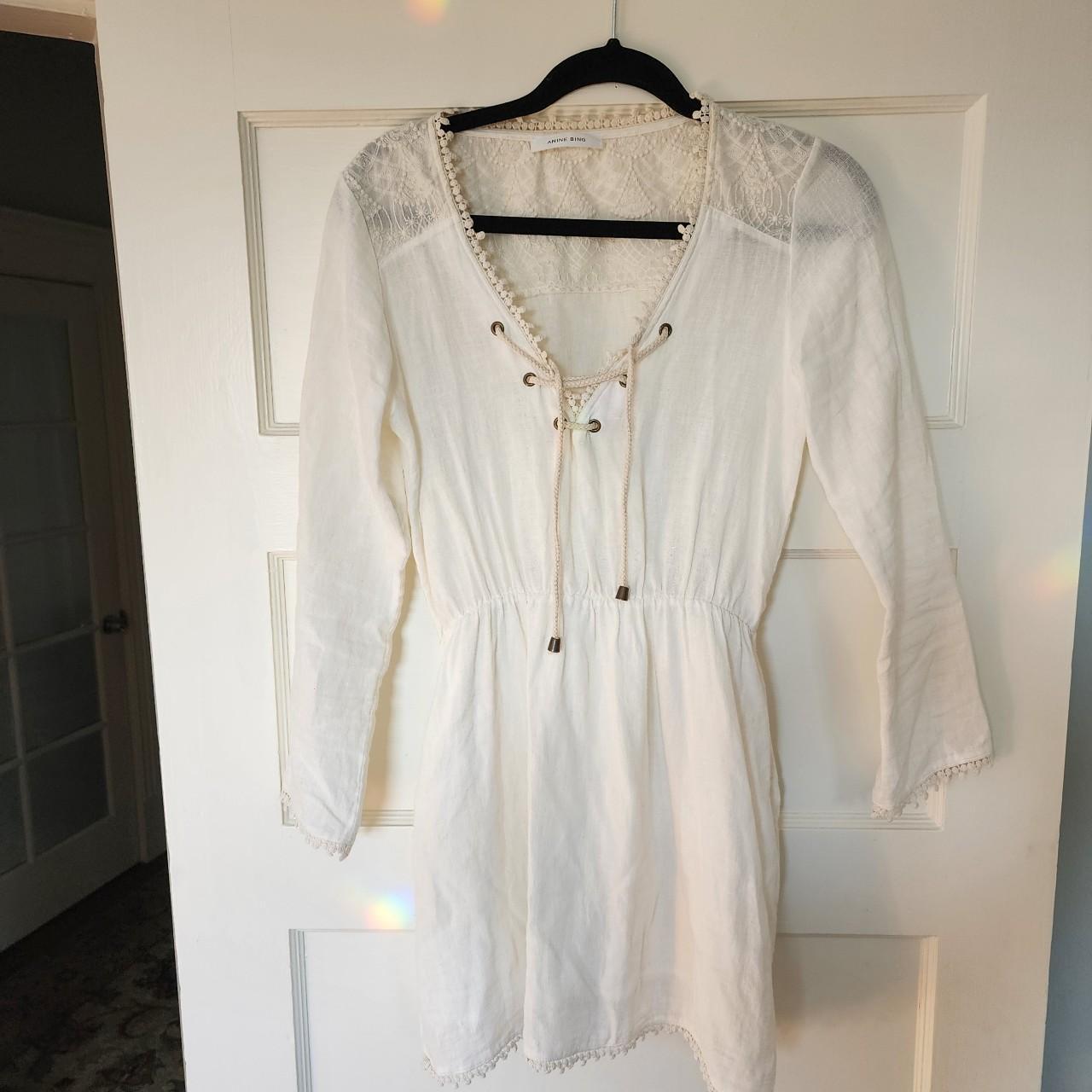 anine bing chelsea silk shirt dress