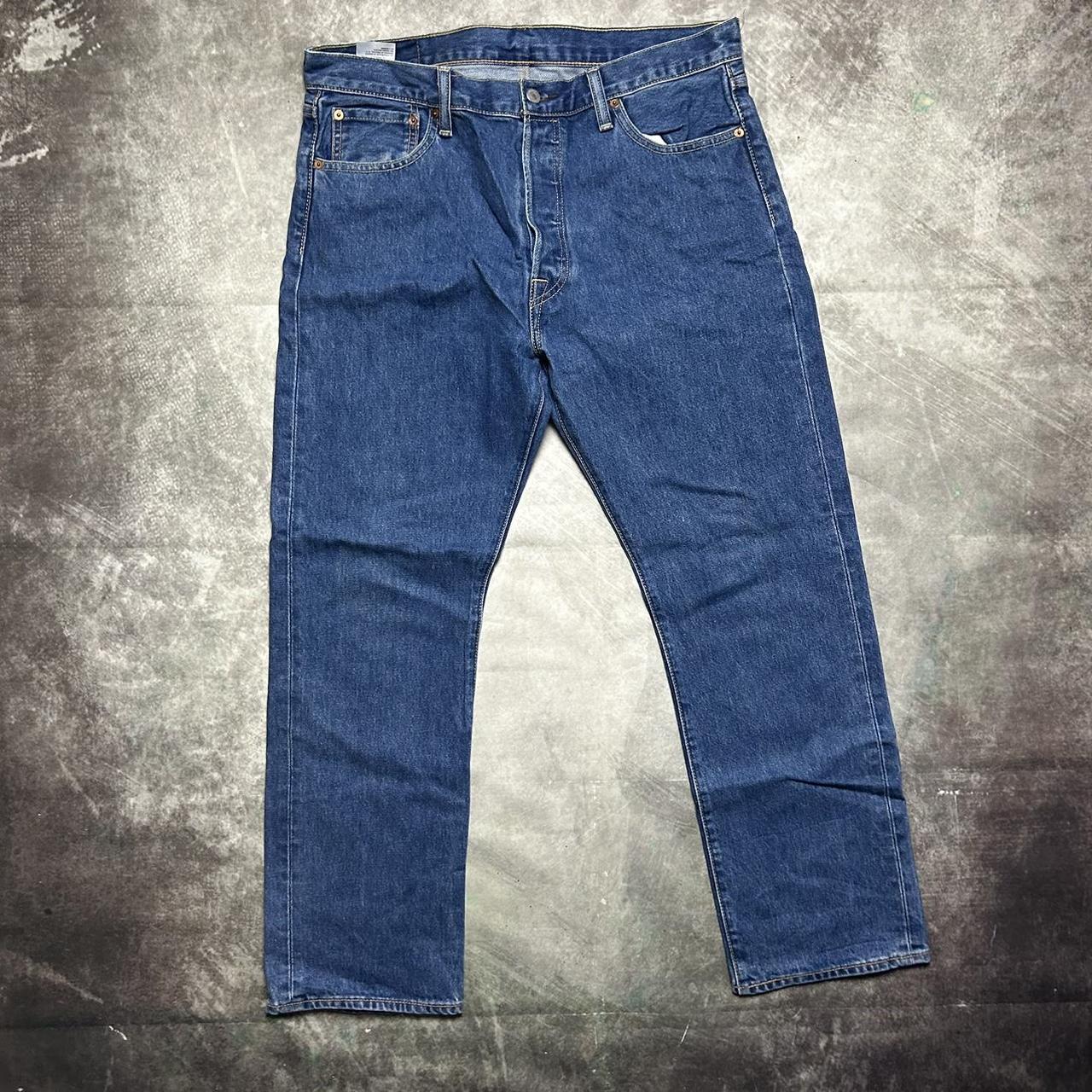 Levis classic 501 straight cut baggy blue denim... - Depop