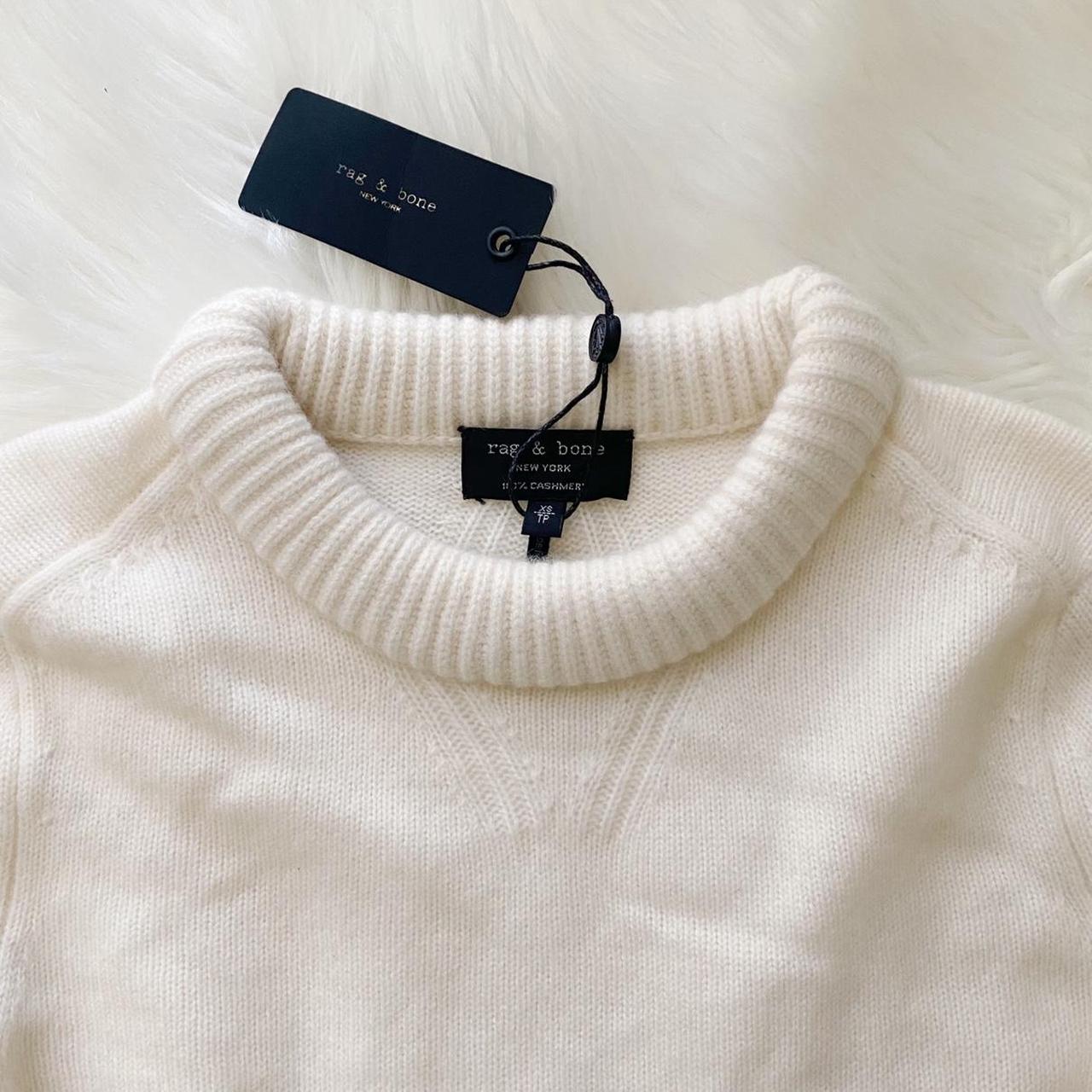 Rag &Bone Pierce Cashmere Crew in Ivory NWT Size:... - Depop