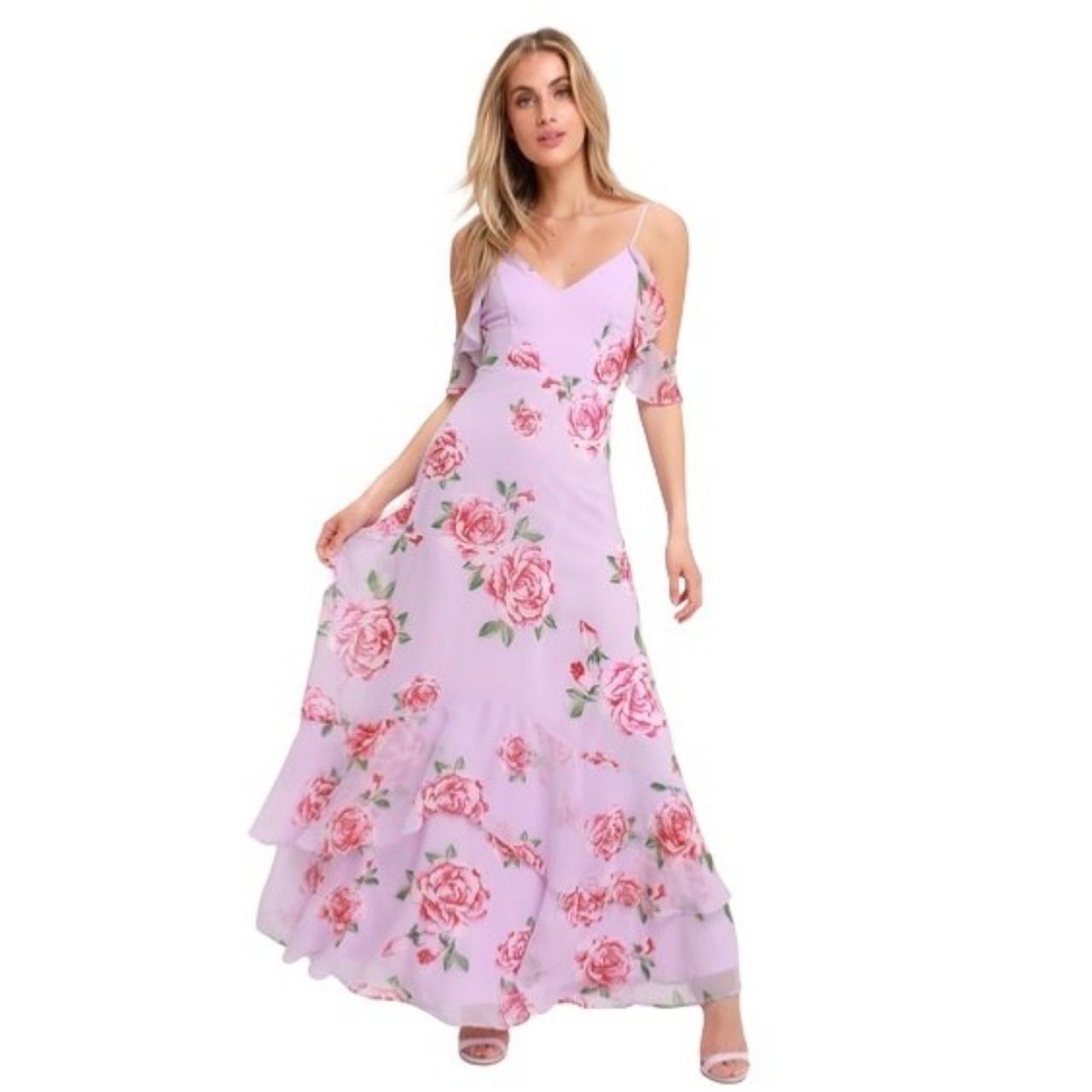 Lavender floral maxi dress hotsell