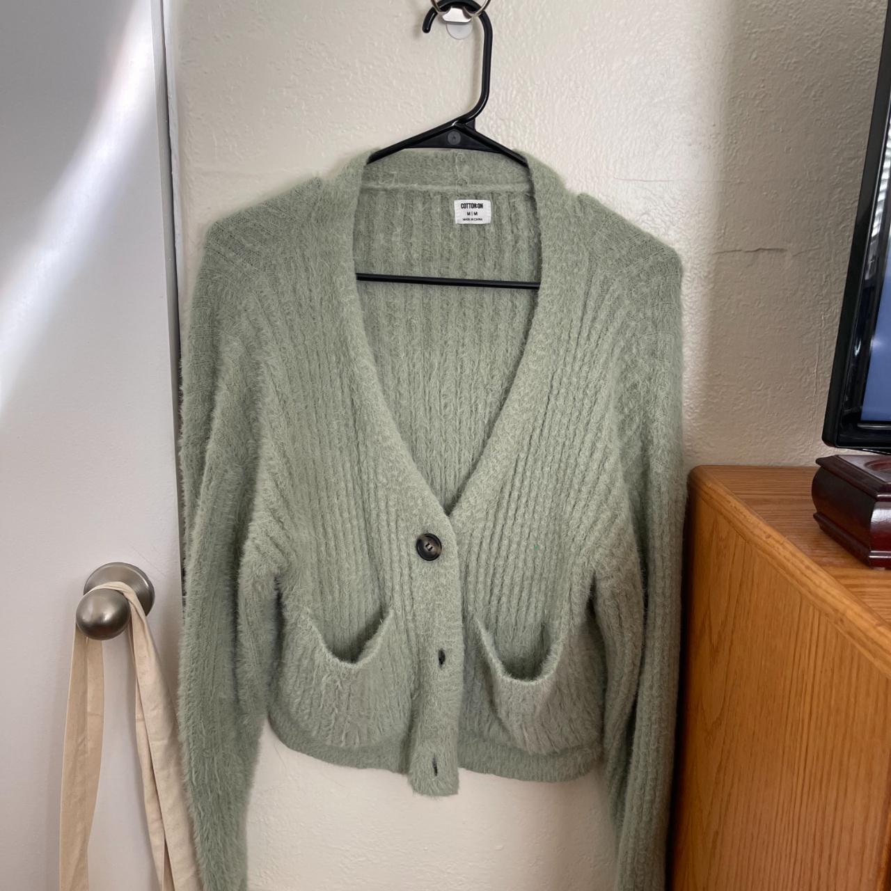 Cotton On Women's Green Cardigan Depop