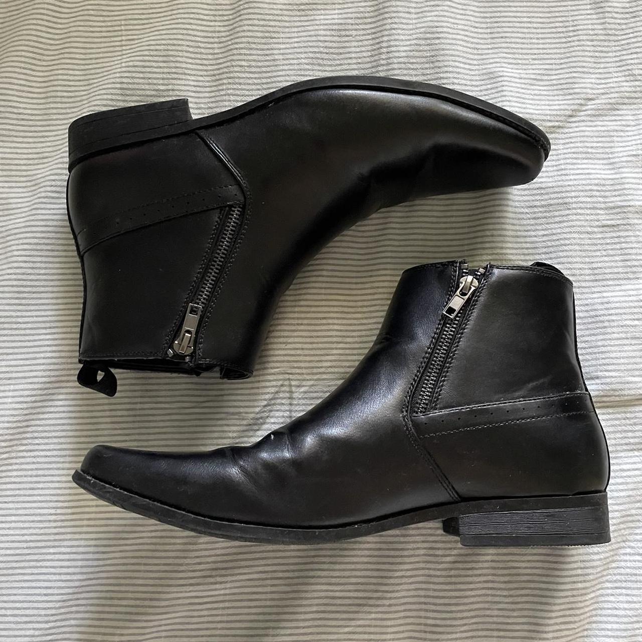 mens zip up chelsea boots rrp: $64 worn once men’s... - Depop