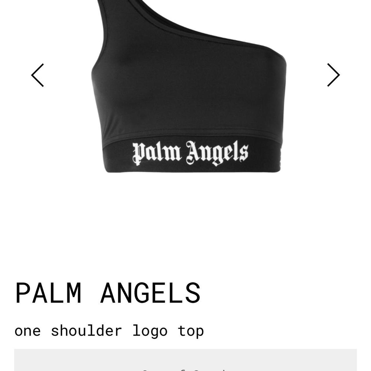 Palm Angels XS black one shoulder logo crop top