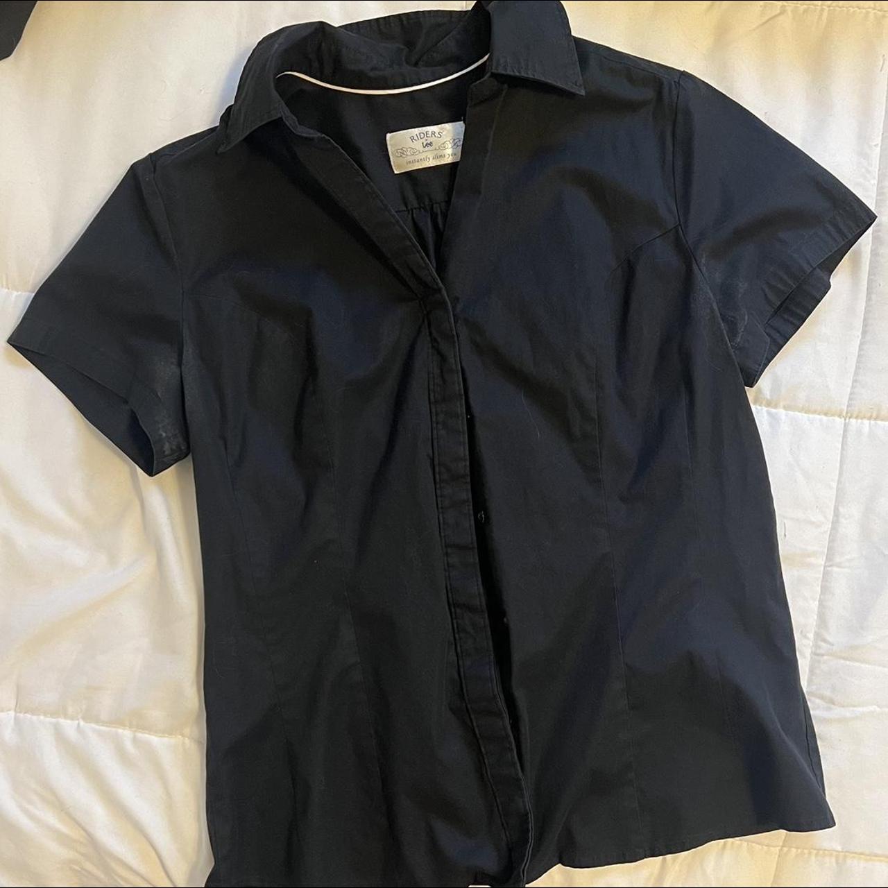 Button up black shirt. Simple, vintage Lee - Depop