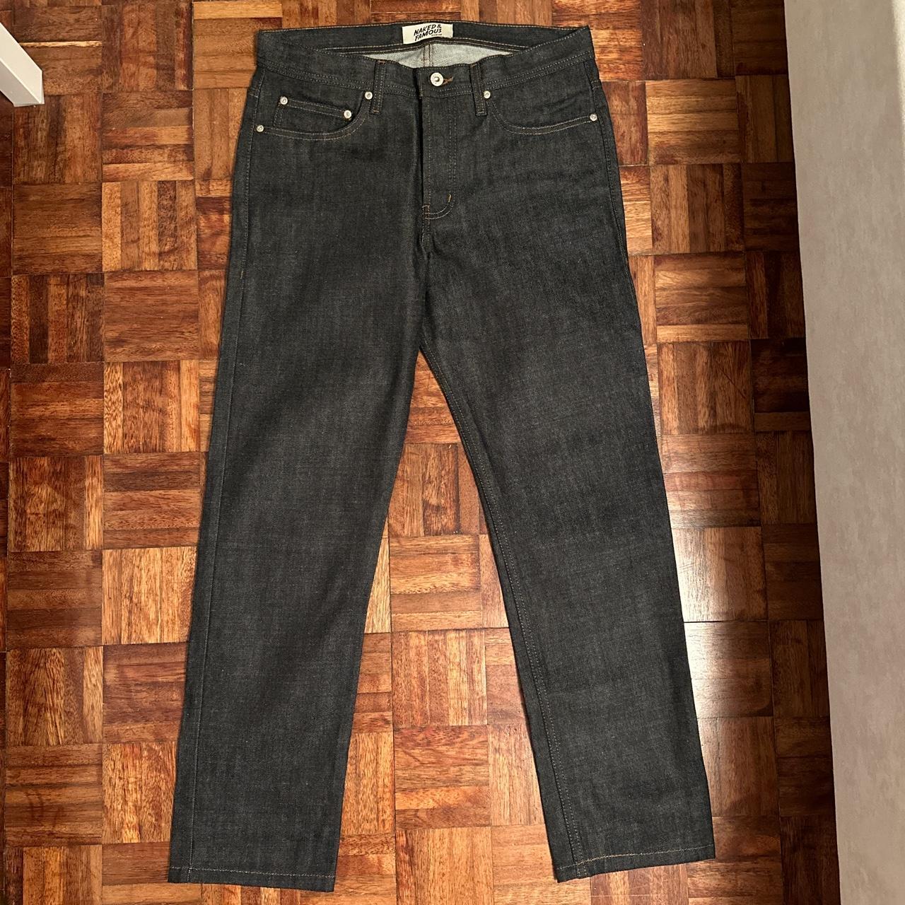 Naked Famous Denim Men S Blue And Navy Jeans Depop