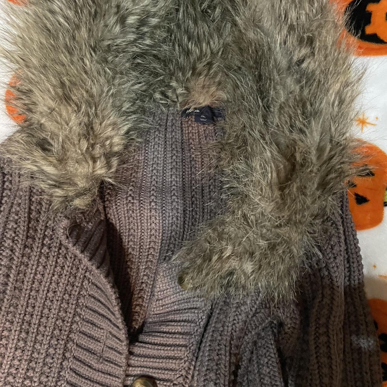 Gap fur coat! Its a kids 12 which fits a small!... - Depop