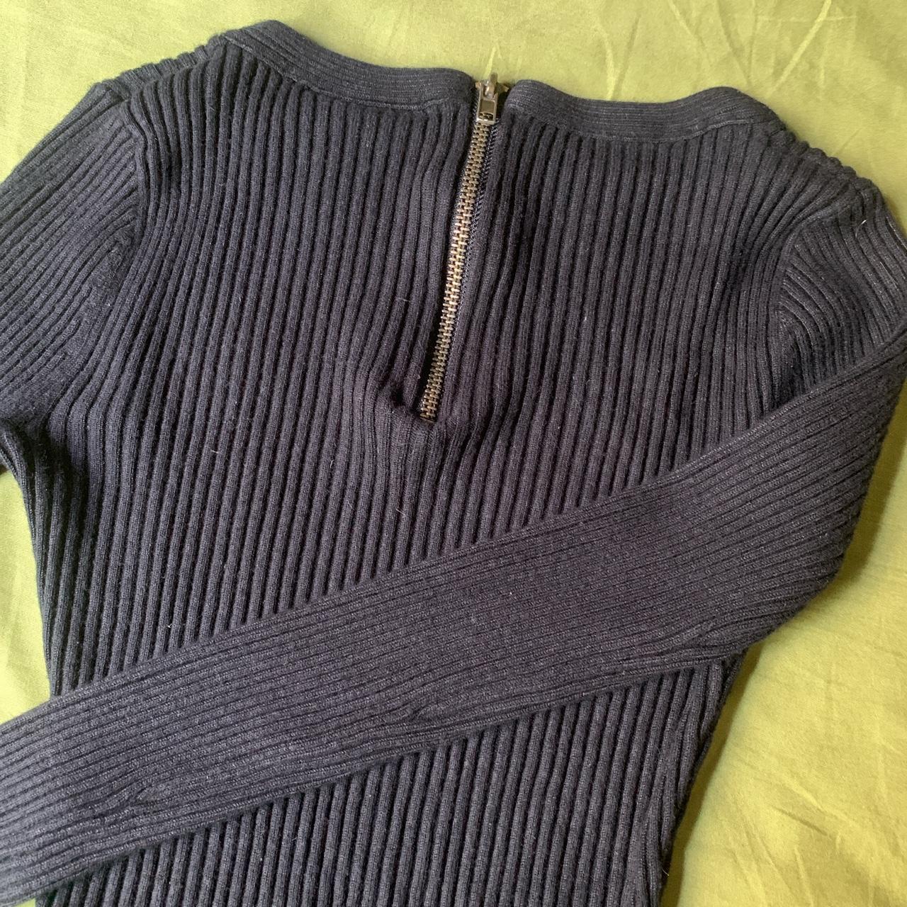 All black long sleeve top with zipper on back Fits a... - Depop