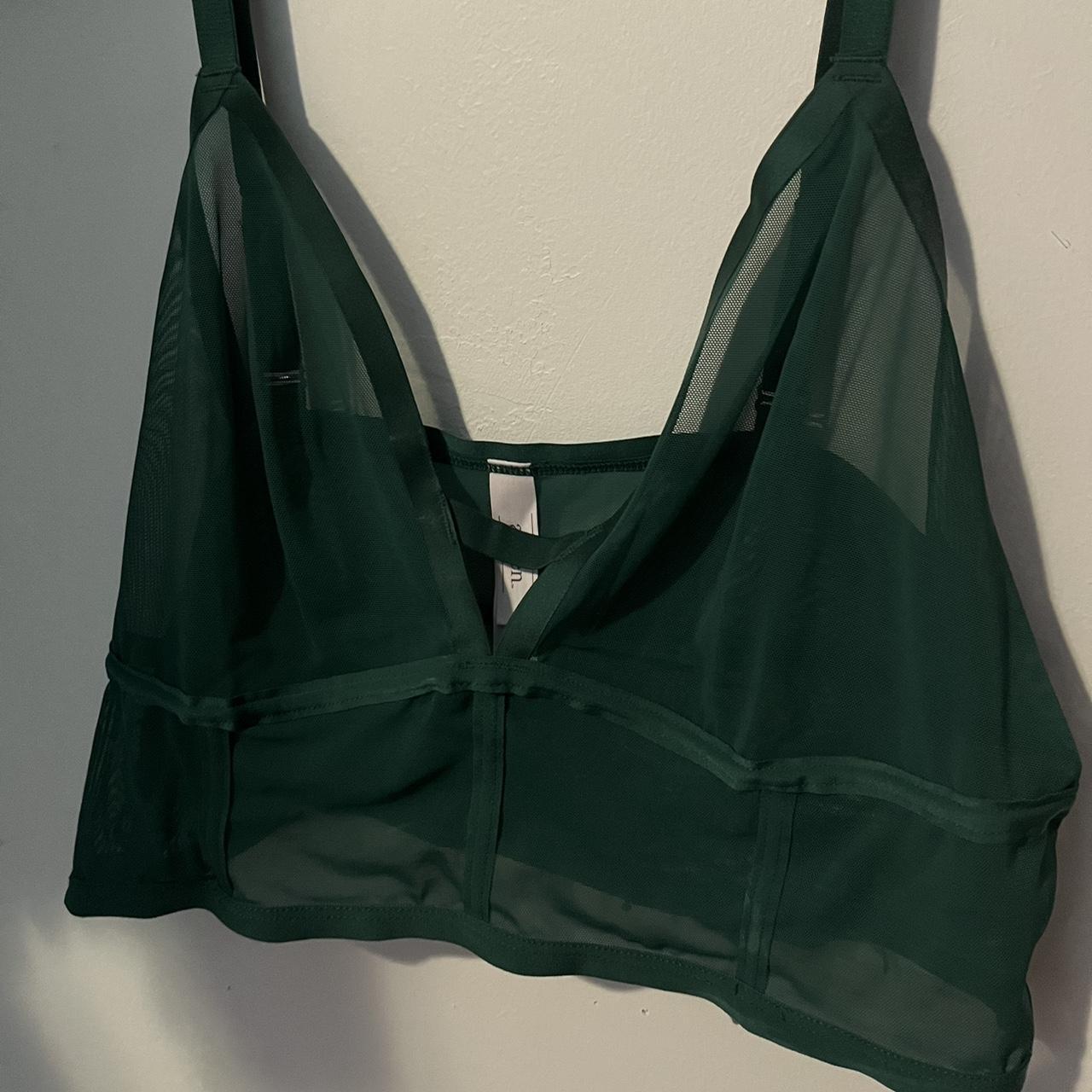 Target brand sheer bralette Mesh green with - Depop