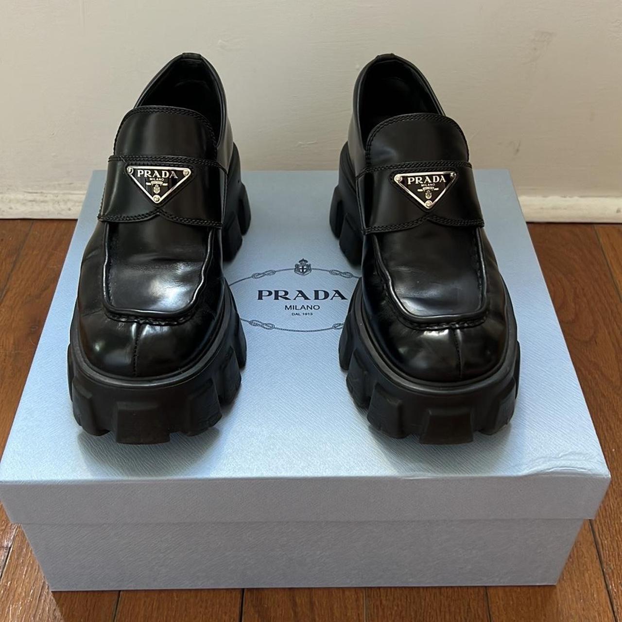 Prada Women's Black Loafers | Depop