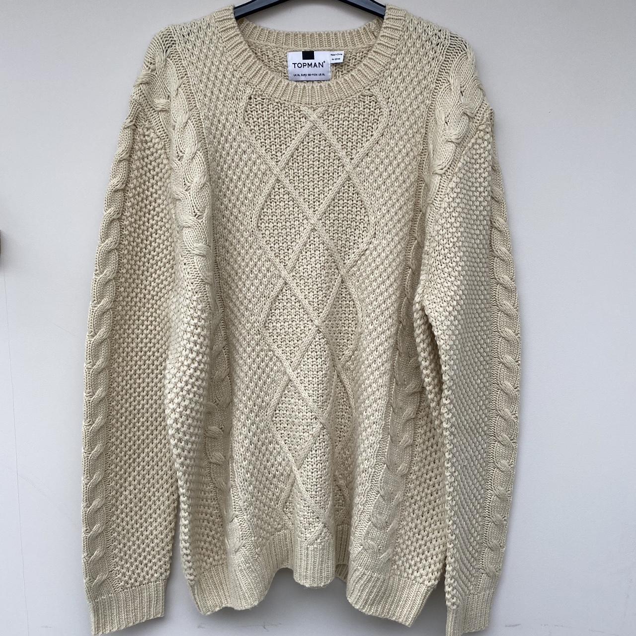 Knitted jumper cream XL Very heavy weight, really... - Depop