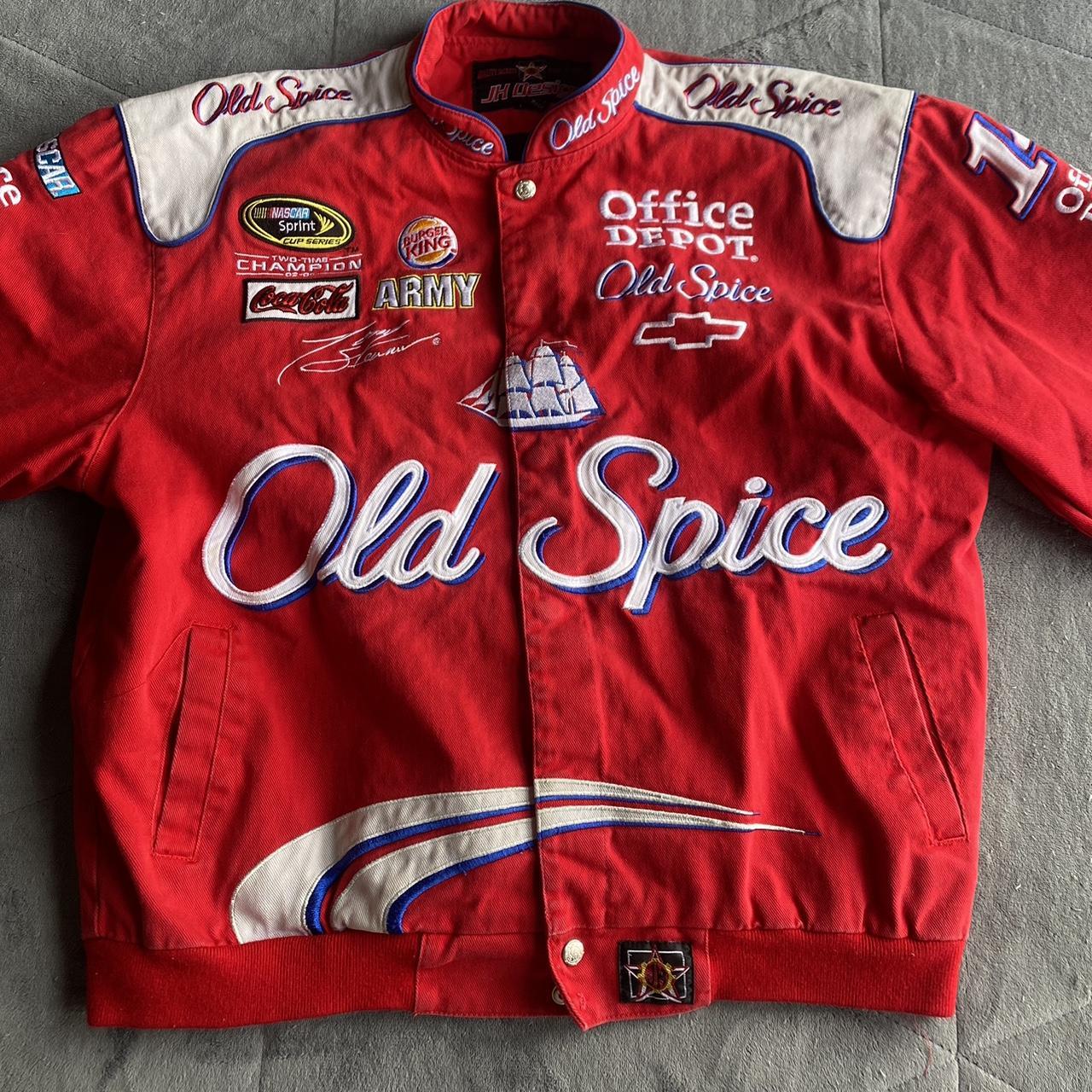 vintage Red race car jacket this jacket has two... Depop