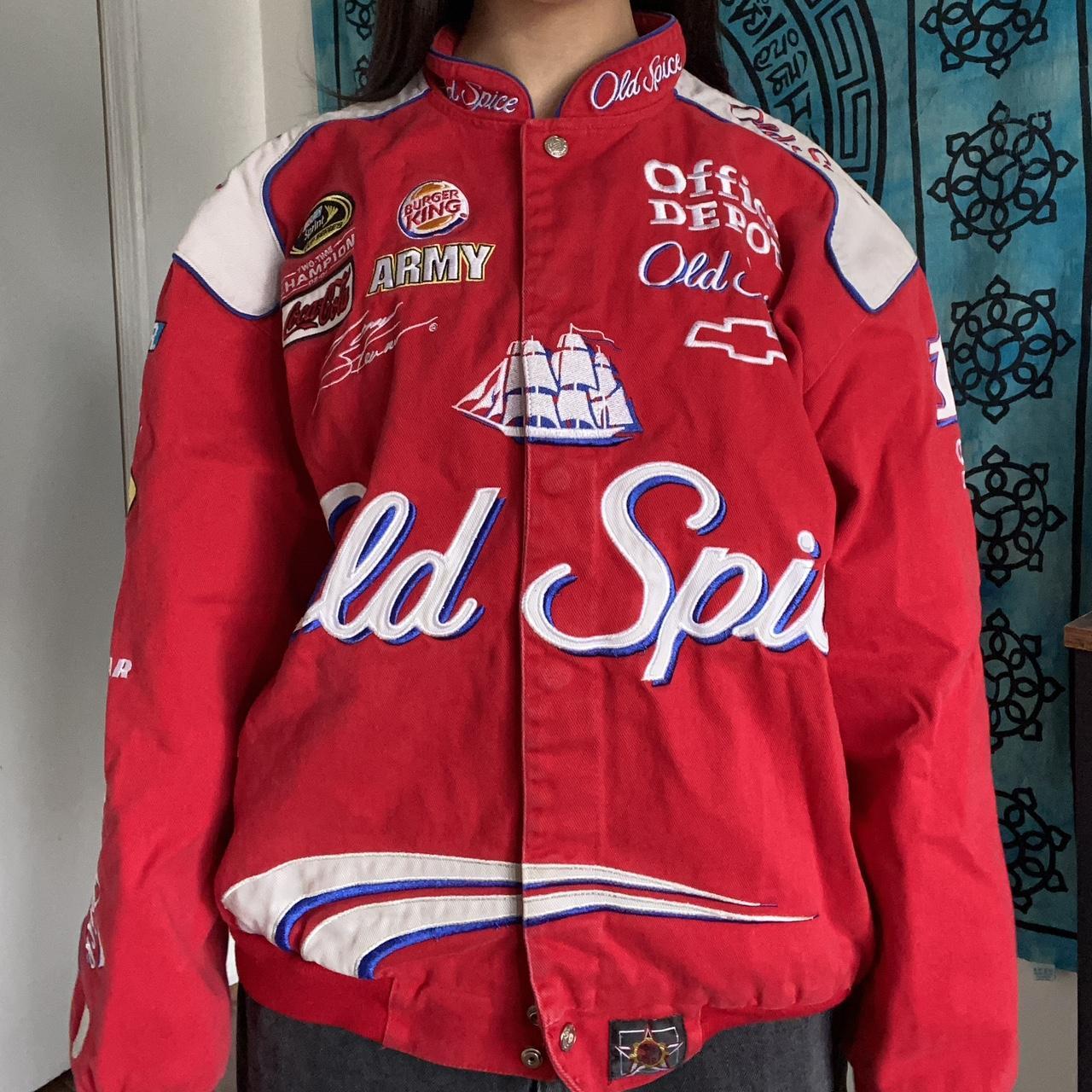 vintage Red race car jacket this jacket has two... - Depop