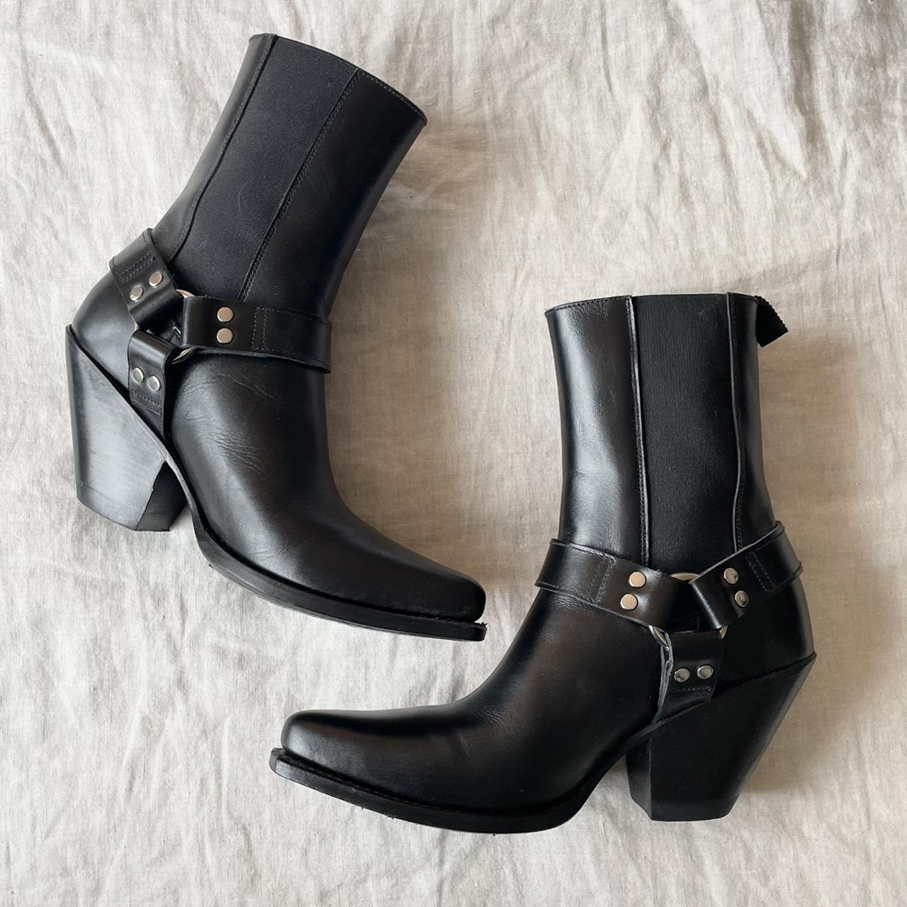 Celine black deals leather boots