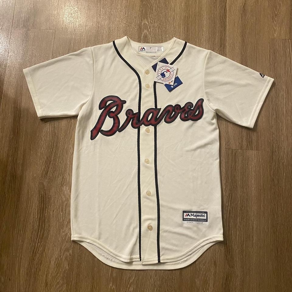 Men's Atlanta Braves Majestic Scarlet Alternate Cool - Depop