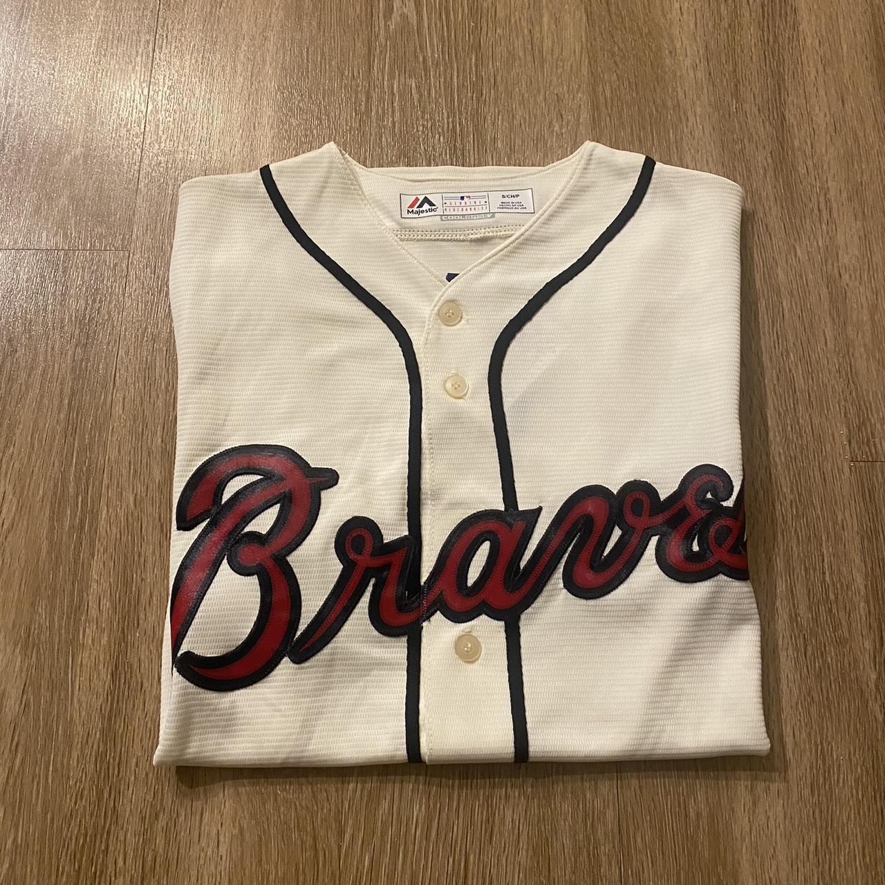 Men's Atlanta Braves Majestic Scarlet Alternate Cool - Depop