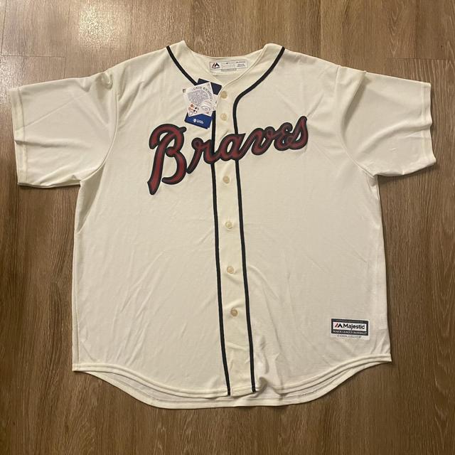 Men's Atlanta Braves Majestic Scarlet Alternate Cool - Depop