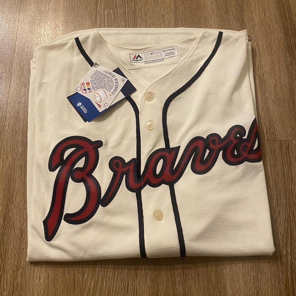 Men's Atlanta Braves Majestic Scarlet Alternate Cool - Depop