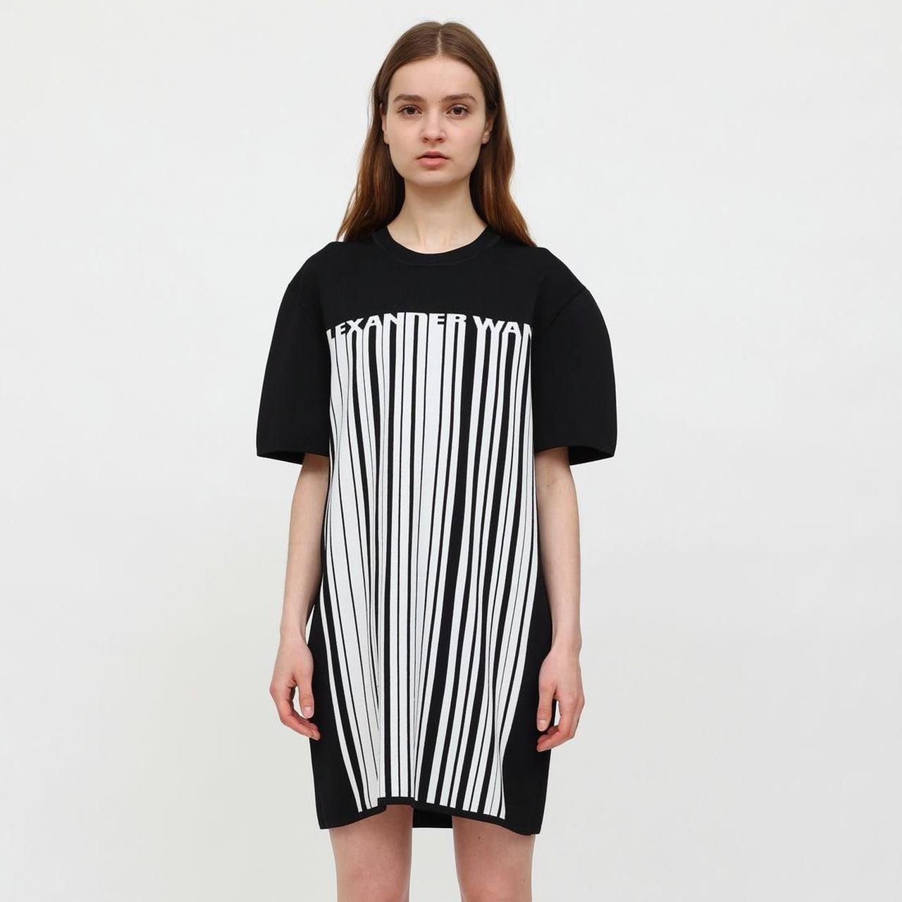 ALEXANDER WANG Black Barcode Logo Dress M L Depop